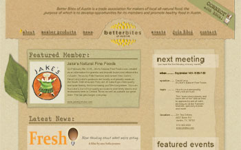 Screenshot of the Better Bites of Austin web site